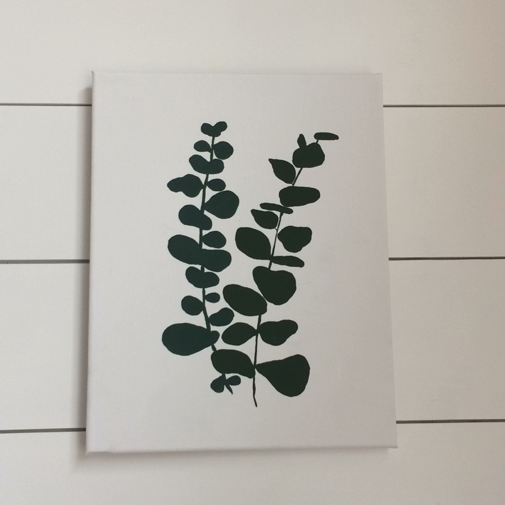 Hand painted eucalyptus canvas wall art!